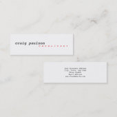 Carte De Visite Mini Unique simple et tendance Cute Plain Slim Consulta (Devant / Derrière)