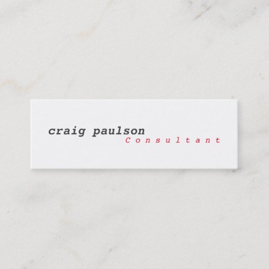 Carte De Visite Mini Unique simple et tendance Cute Plain Slim Consulta (Devant)