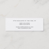 Carte De Visite Mini Unique Unique Monogramme Gris Blanc (Dos)