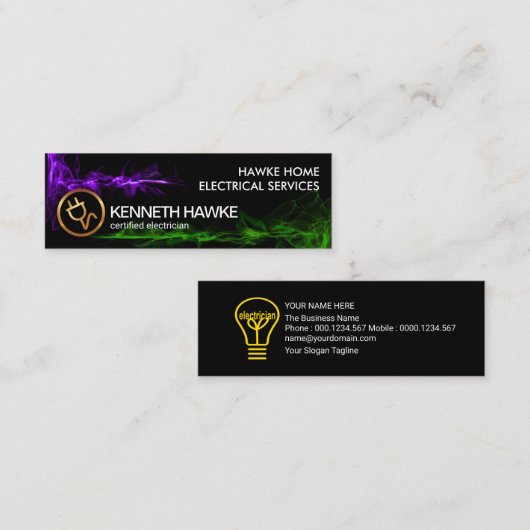 Carte De Visite Mini Vagues à double éclairage luminescentes (Devant / Derrière)