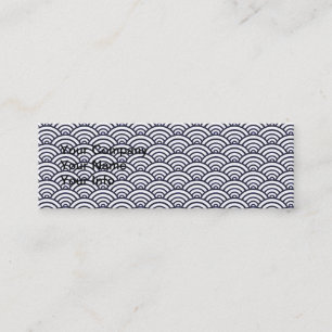 Carte De Visite Mini Vagues bleues japonaises Seigaiha Mer