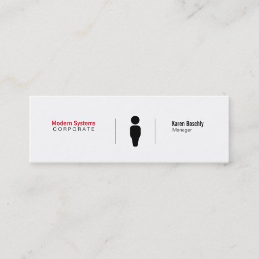 Carte De Visite Mini Variation de grille simple (rouge) (Devant)