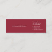 Carte De Visite Mini Variation de grille simple (rouge) (Dos)