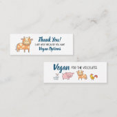Carte De Visite Mini Vegan extension restaurant merci (Devant / Derrière)