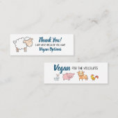 Carte De Visite Mini Vegan, option merci restaurant extension (Devant / Derrière)