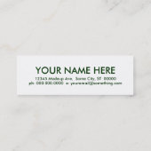 Carte De Visite Mini végétarien. (Dos)