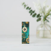 Carte De Visite Mini Veille bijoux Steampunk sur un Arrière - plan vert (Debout devant)