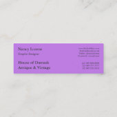 Carte De Visite Mini Velours de coupe de damassé, feuille de relief (Dos)