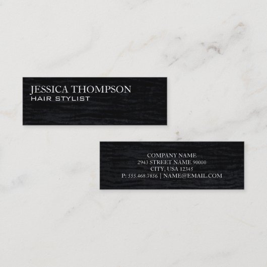 Carte De Visite Mini Velvet noir | exécutif (Devant / Derrière)