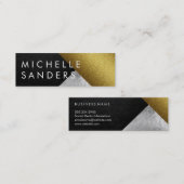 Carte De Visite Mini Verre en cuir d'or chic Art moderne (Devant / Derrière)