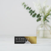 Carte De Visite Mini Verre en cuir d'or chic Art moderne (Debout devant)