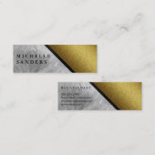 Carte De Visite Mini Verre en or Chic Faux avec finition en cuir (Devant / Derrière)