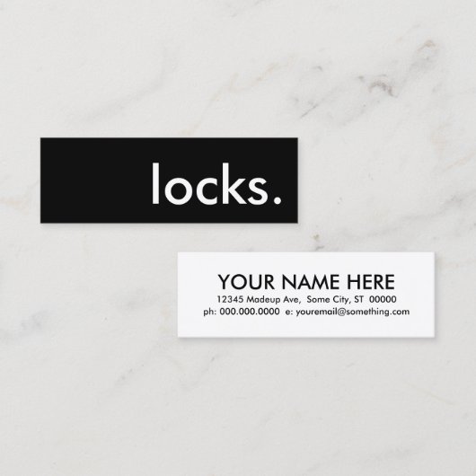 Carte De Visite Mini verrous. (Devant / Derrière)