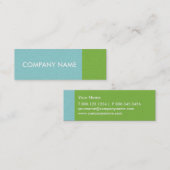 Carte De Visite Mini Vert bleu moderne (Devant / Derrière)