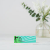Carte De Visite Mini Vert/carte tropicale profil d'Aqua (Debout devant)