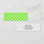 Carte De Visite Mini Vert citron et pois blancs (Devant / Derrière)