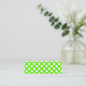 Carte De Visite Mini Vert citron et pois blancs (Debout devant)