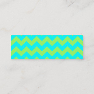 Carte De Visite Mini Vert clair et zigzag aqua