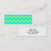 Carte De Visite Mini Vert clair et zigzag aqua (Devant / Derrière)