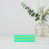 Carte De Visite Mini Vert clair et zigzag aqua (Debout devant)