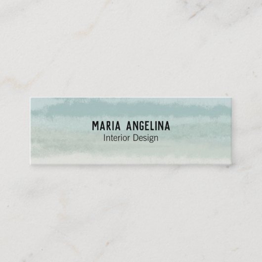 Carte De Visite Mini Vert doux Aquarelle Abstraite Pastel (Devant)