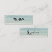 Carte De Visite Mini Vert doux Aquarelle Abstraite Pastel (Devant / Derrière)