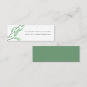 Carte De Visite Mini Vert éthérée | Site feuille chic Mariage (Devant / Derrière)