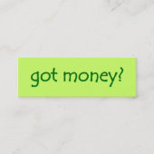 Carte De Visite Mini Vert Got Money? (Devant)