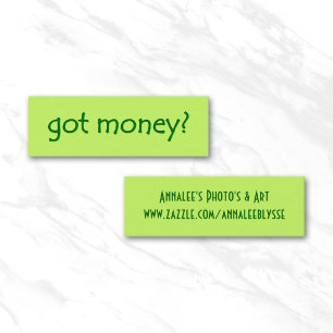 Carte De Visite Mini Vert Got Money?