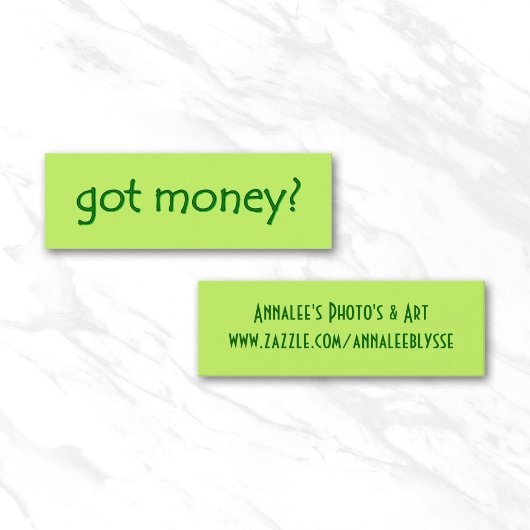 Carte De Visite Mini Vert Got Money?