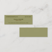 Carte De Visite Mini Vert militaire moderne (Devant / Derrière)