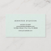 Carte De Visite Mini vert Mint moderne et professionnel (Dos)