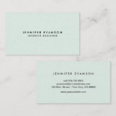 Carte De Visite Mini vert Mint moderne et professionnel (Devant / Derrière)