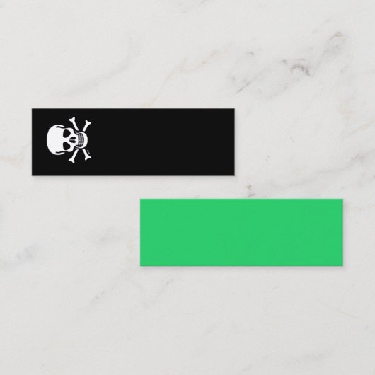 Carte de visite mini vert noir et crâne (Devant / Derrière)