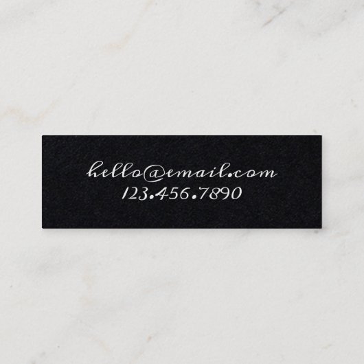 Carte De Visite Mini Vert Sage & verdure Elégant Cadre Feuille (Dos)