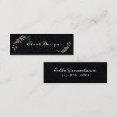 Carte De Visite Mini Vert Sage & verdure Elégant Cadre Feuille (Devant / Derrière)