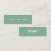 Carte De Visite Mini Vert simple de mousse de mer (Devant / Derrière)