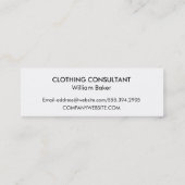 Carte De Visite Mini Vêtements (Dos)