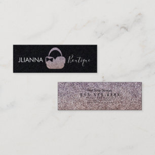 Carte De Visite Mini Vêtements de boutique Faux Glitter Noir