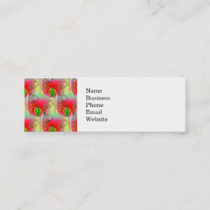 Carte De Visite Mini Vignes florales de beau ressort jaune vert rouge