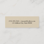 Carte De Visite Mini Vignoble / Sommelier de vin (Dos)