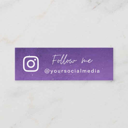Carte De Visite Mini Violet Galaxy Cosmique Suivre les médias sociaux C (Devant)