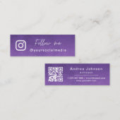 Carte De Visite Mini Violet Galaxy Cosmique Suivre les médias sociaux C (Devant / Derrière)