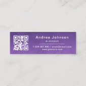 Carte De Visite Mini Violet Galaxy Cosmique Suivre les médias sociaux C (Dos)