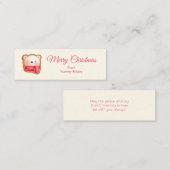 Carte De Visite Mini Visage d'ours mignon dans une Écharpe rouge voeux (Devant / Derrière)