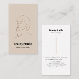 Carte De Visite Mini-visage logo cheveux beauté maquillage neutre