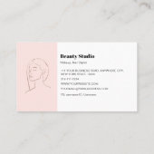 Carte De Visite Mini-Visage Logo Coiffure Beauté Maquillage rose (Dos)