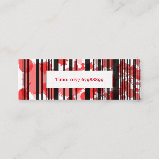 Carte De Visite Mini Visitenkarte Mini rot schwarz (Devant)