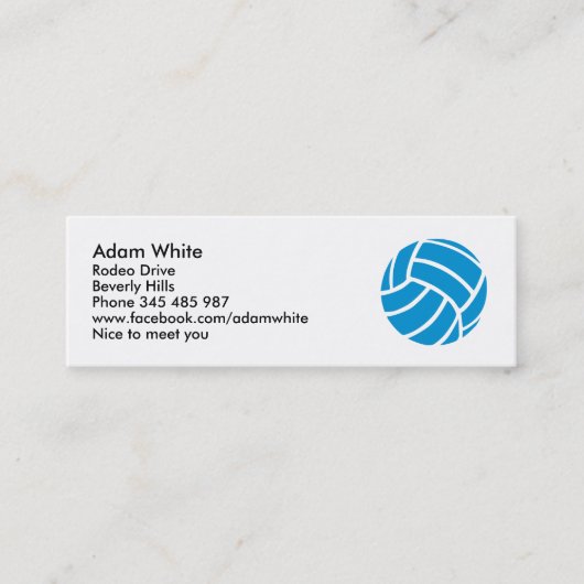 Carte De Visite Mini Volleyball (Devant)