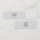 Carte De Visite Mini Votre lettre. Monogramme fait sur commande. Gris, (Devant / Derrière)